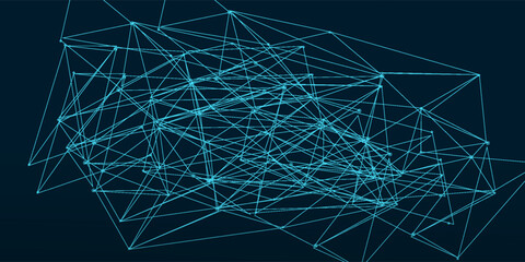 Abstract line technology network on dark blue background