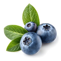 Obraz premium Rabbiteye Wild Blueberry Bold Deep Blue Berries with Glossy Smooth Skins Radiating Fresh Juiciness, Natural Sweetness, and Powerful Organic Superfood Energy on a White Background