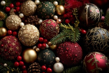 Christmas tree decorations background image