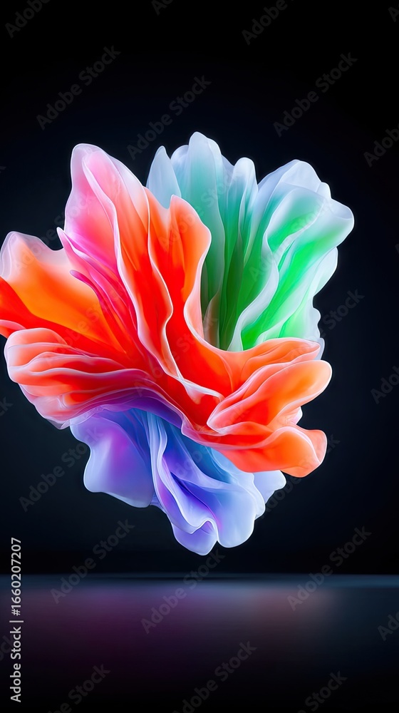Poster ethereal stack of soft flowing translucent shapes
