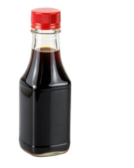 Soy sauce bottle isolated on a transparent background.