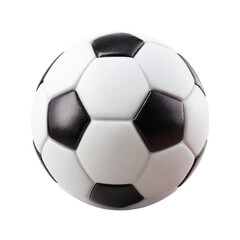 Fototapeta premium Classic black and white soccer ball with textured panels sport game, Isolated On Png Transparent Background