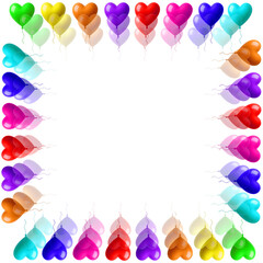 Colorful gummy bear border isolated on transparent background