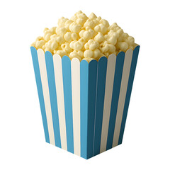 Bucket of popcorn isolated on transparent background