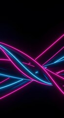 Naklejka premium Dynamic neon light trails in vibrant pink and blue, perfect for futuristic designs and tech concepts