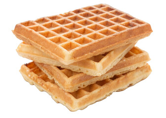 waffle stack isolated on a transparent background.