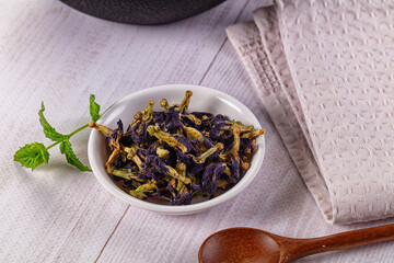 Blue dry Anchan tea flowers