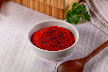 Red dry chili pepper paprika powder