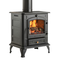 Wood Stove isolated on a transparent background.