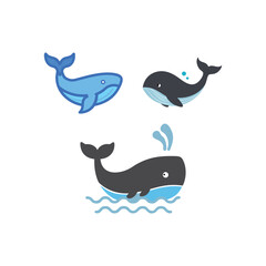 Obraz premium Cute whale jumping in water