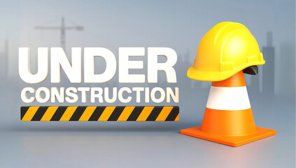 Building under Construction site, engineer hat is placed on the background, Generative ai