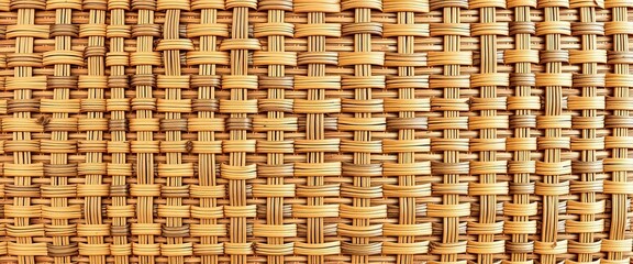 Intricate woven rattan texture forming a seamless background, handcrafted, texture pattern