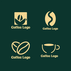 Obraz premium Minimalist Coffee Logo Bundle. Modern Cafe and Coffee Shop Branding Design Set