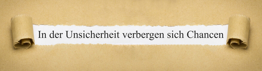 In der Unsicherheit verbergen sich Chancen