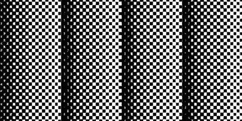 Black and White Checkered Pattern with Distorted and Faded Edges
