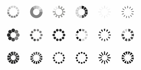Collection of Loading Icons Spinners Progress Indicators