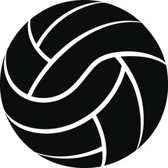 Dynamic volleyball silhouette on white background