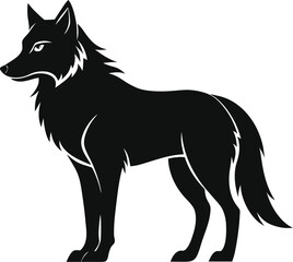 Stylized wolf silhouette on white background