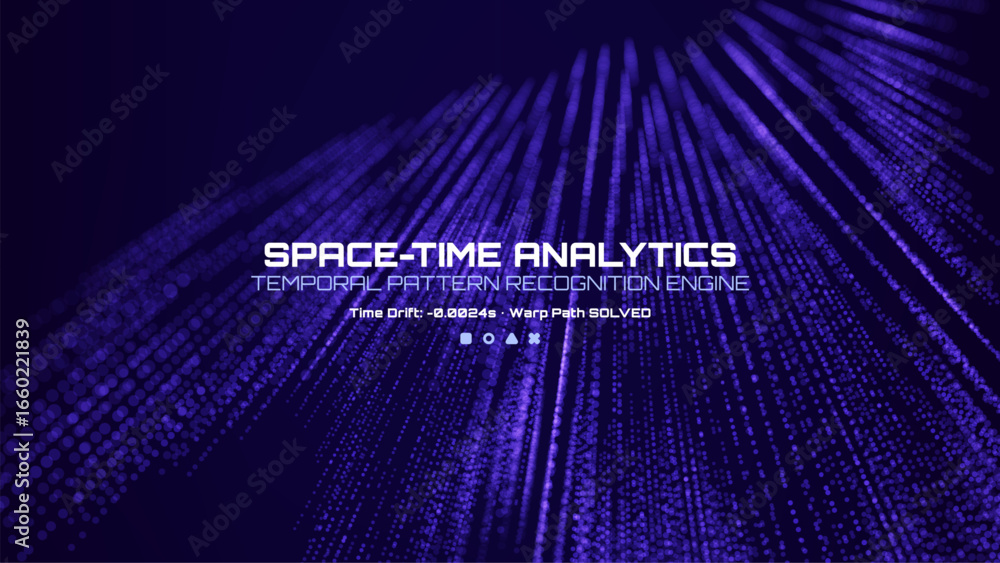 Poster blue abstract background with space time analytics text. futuristic data visualization for science a