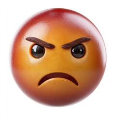 Fototapeta premium Close-up of an Angry Red and Orange Emoji Face emoticon