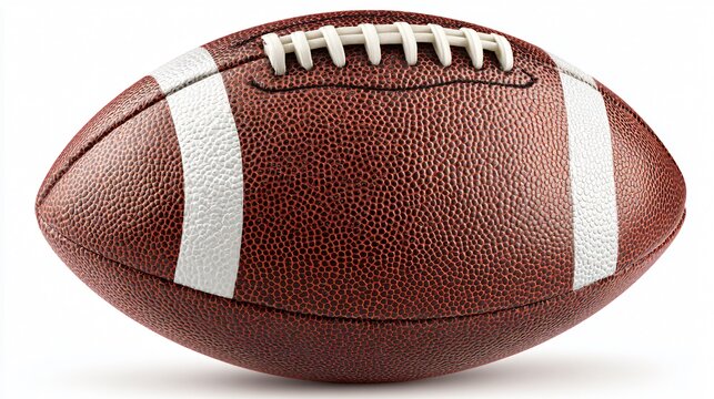 Realistic American Football Isolated on Clean White Background