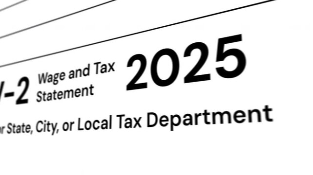 Form W2 Wage and Tax Statement Animation Concept Close Up Footage
