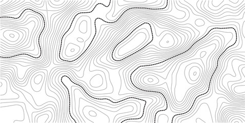  The stylized height of the topographic map contour in lines and contours isolated on transparent.Black and white lines seamless Topographic map patterns, topography line map. Vintage outdoors style. 