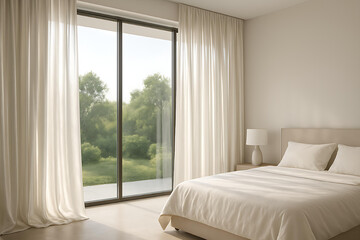 Stylish patterned floor-length curtains for contemporary décor