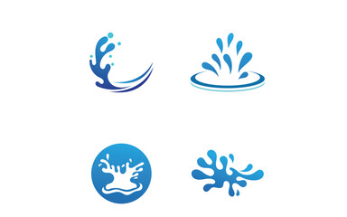 Splash blue water icon vector 
