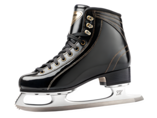 Shiny black figure ice skate on a black background