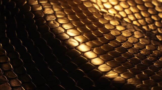 Golden Snake Skin Texture Close Up Video