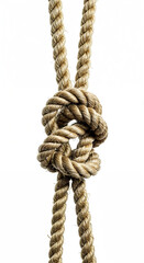 Close-up of a classic sailor&rsquo;s knot highlighting rope texture and precise form.