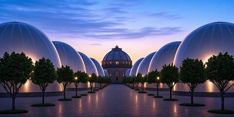 Serene Dome Architecture: Grand Symmetrical Landscape