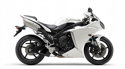 Obraz premium Sleek Sport Bike on White Background - 3D Render