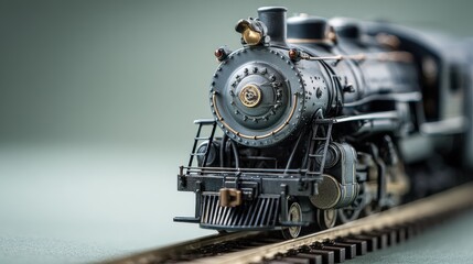 Vintage Steam Locomotive Model on Track