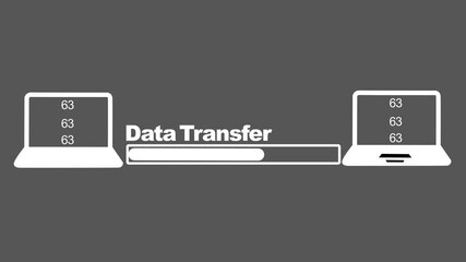 Data transfer connect with other system and share important file, digital file connect system, 2d high resolution animation video animation icon data transfer computer files, and web server concept, - Powered by Adobe