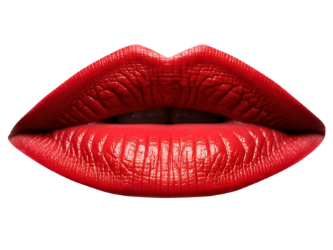 Realistic lips illustration logo design