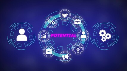 Business concept diagram with icons for growth success and teamwork image