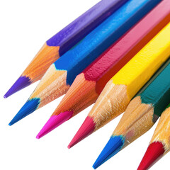 Naklejka premium Colorful pencils with vibrant tips, close-up view against black background