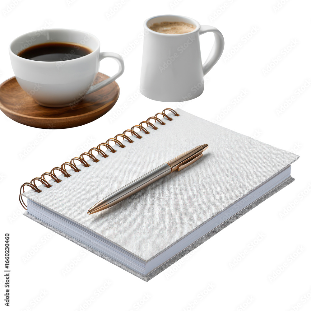Poster notebook with business branding isoleted on transparent background .