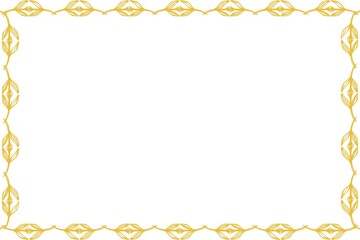 Simple Golden Frame, Photo Frame, Border Frame with White Background, Unique Style Frame