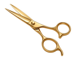 Luxury golden barber scissors.