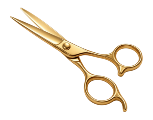 Luxury golden barber scissors.