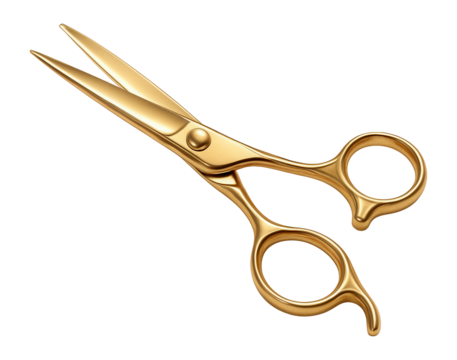 Luxury golden barber scissors.