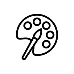 Outline Color Palette Vector Icon for Art Drawing and Creative Tool