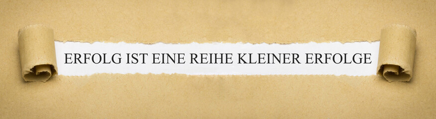 Erfolg ist eine Reihe kleiner Erfolge