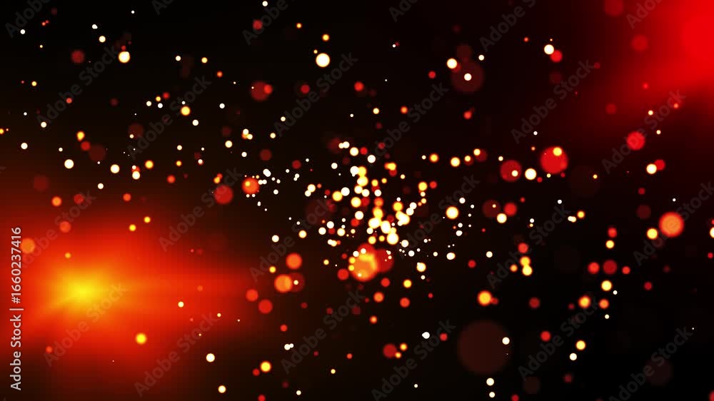 Aufkleber abstract golden blurred background with bokeh effect and glowing particles on dark background. defoc