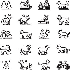 Fototapeta premium Double Espresso black Line Editable Icons set