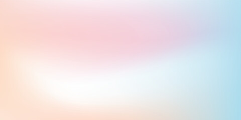 Modern clear blue sky. Pastel rainbow. Light blue, pink and yellow color vector modern simple art design