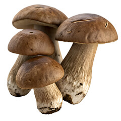Fresh Porcini Wild Mushrooms Isolated on White Background